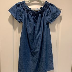 Denim off shoulder dress
